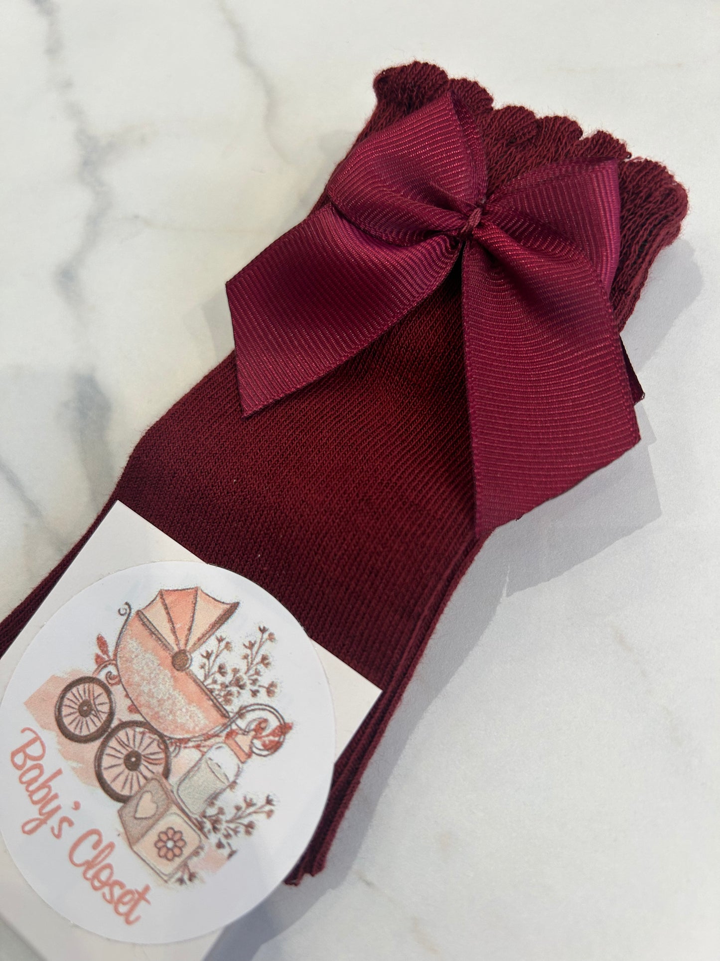 Burbundy knee socks