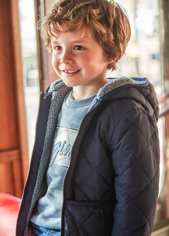 Navy reversible soft coat mayoral