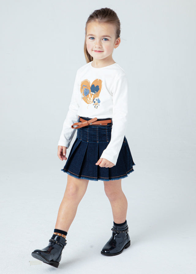 Denim skirt with belt mayoral