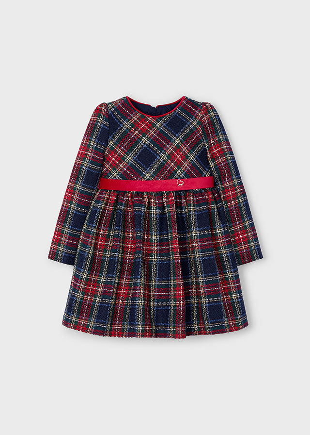 Navy cherr plaid dress mayoral
