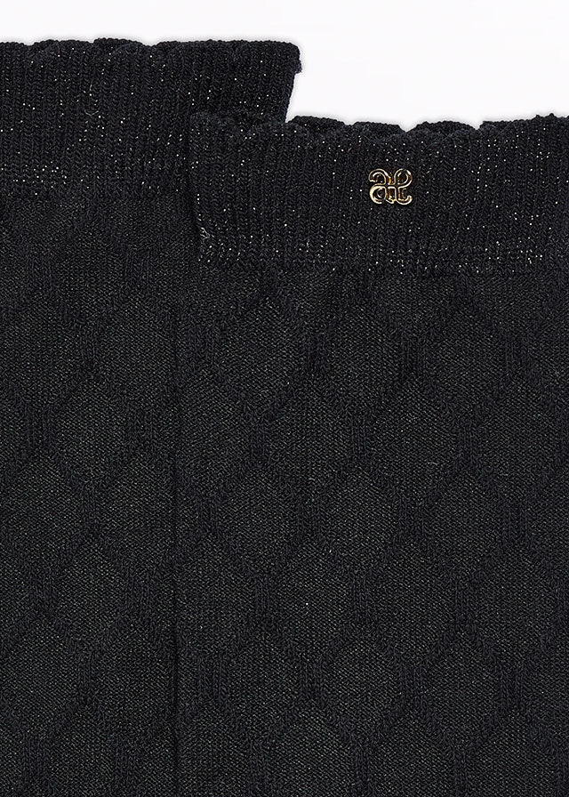 cream and black Jacquard socks