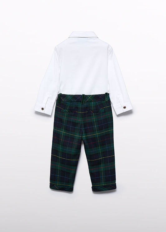 Navy plaid pant set