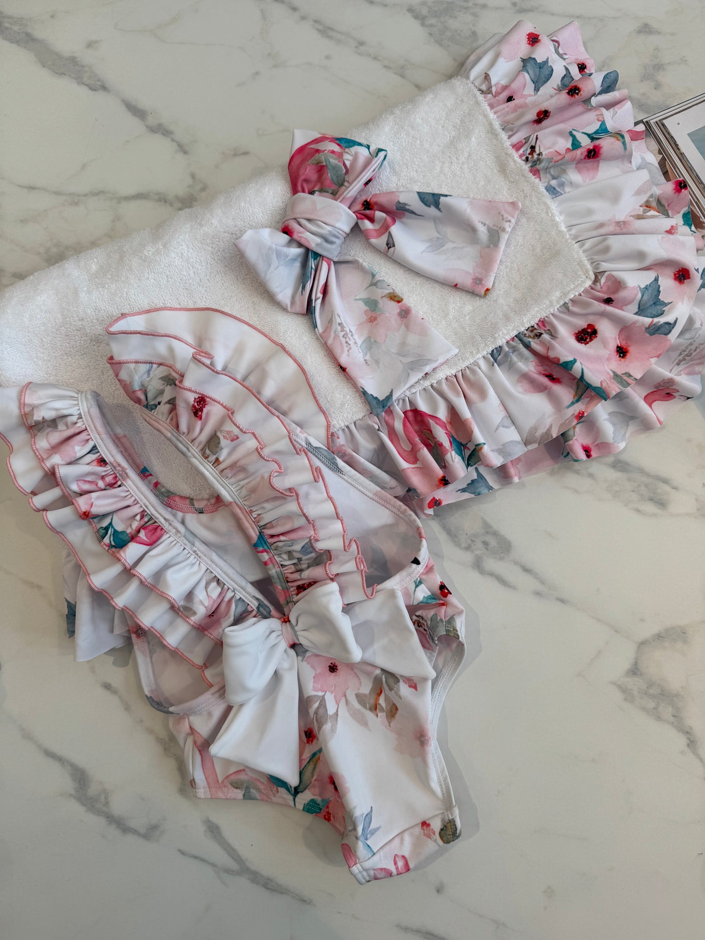 Flamingo flower swimsuit set