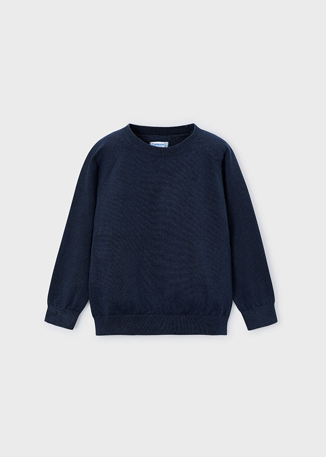 Navy Basic cotton jumper w/round