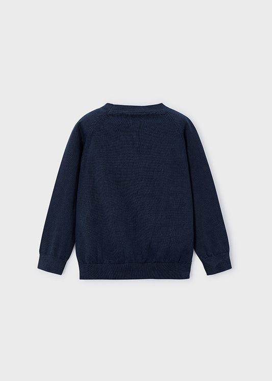 Navy Basic cotton jumper w/round