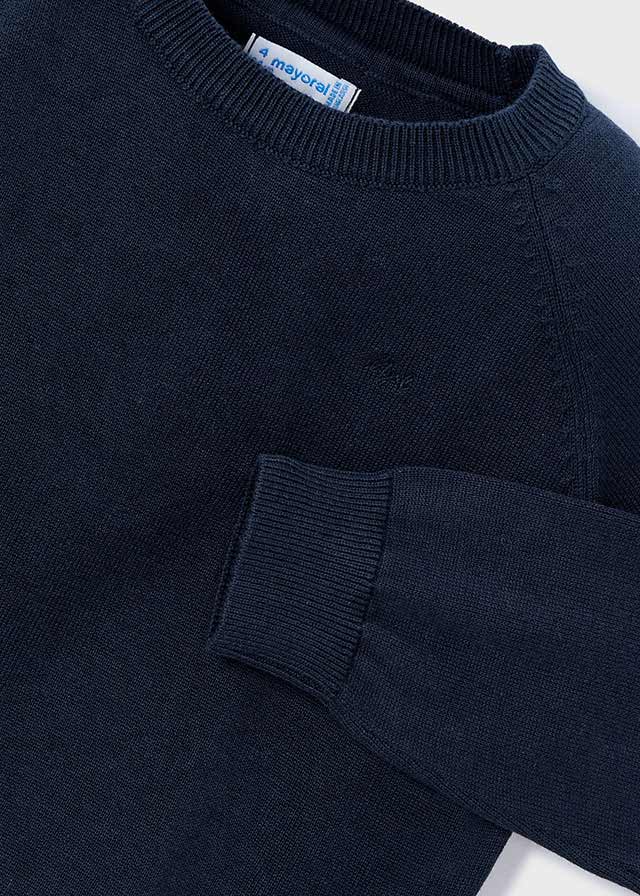 Navy Basic cotton jumper w/round