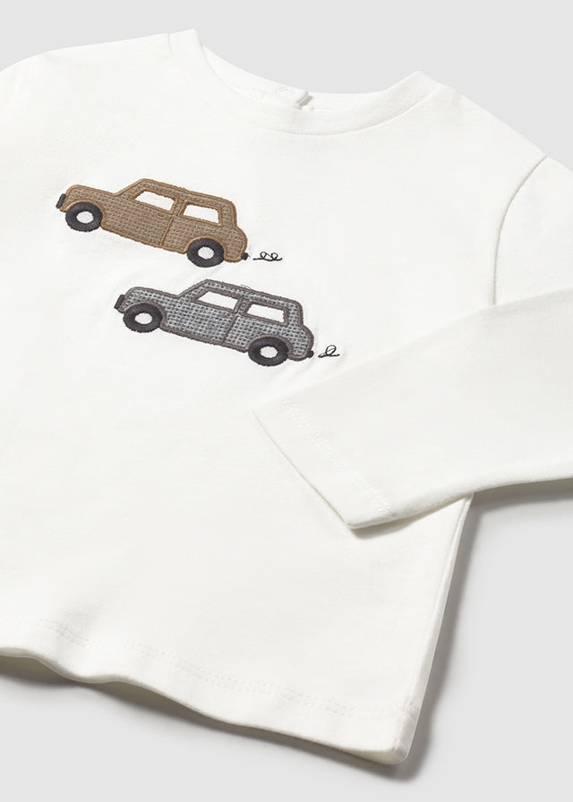 cream fog L/s t-shirt knit applique