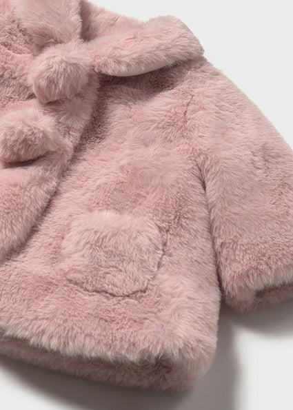 Pink fur coat