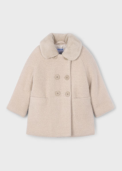 Sand Knitted fur coat