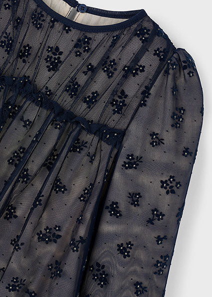 Navy printed dress