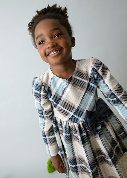 Navy plaid dress