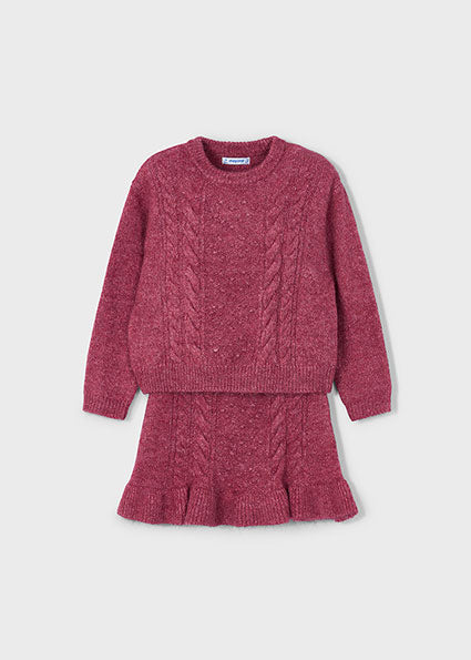 Cherry Tricot skirt set