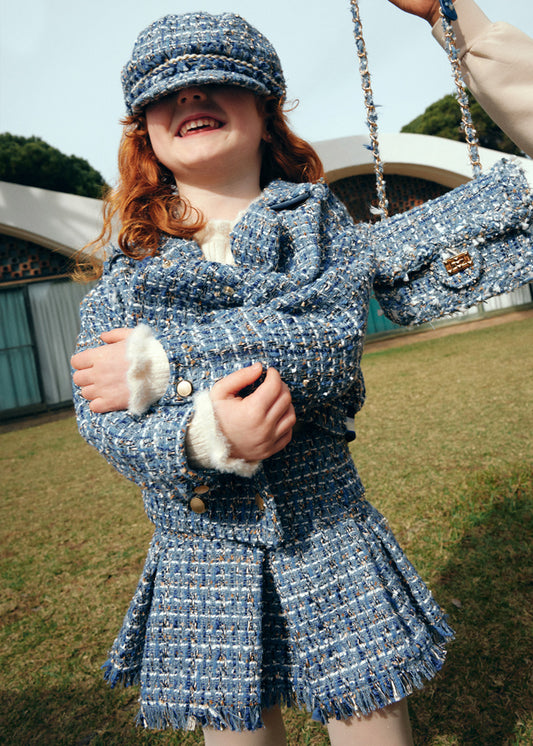 Sky blue tweed skirt