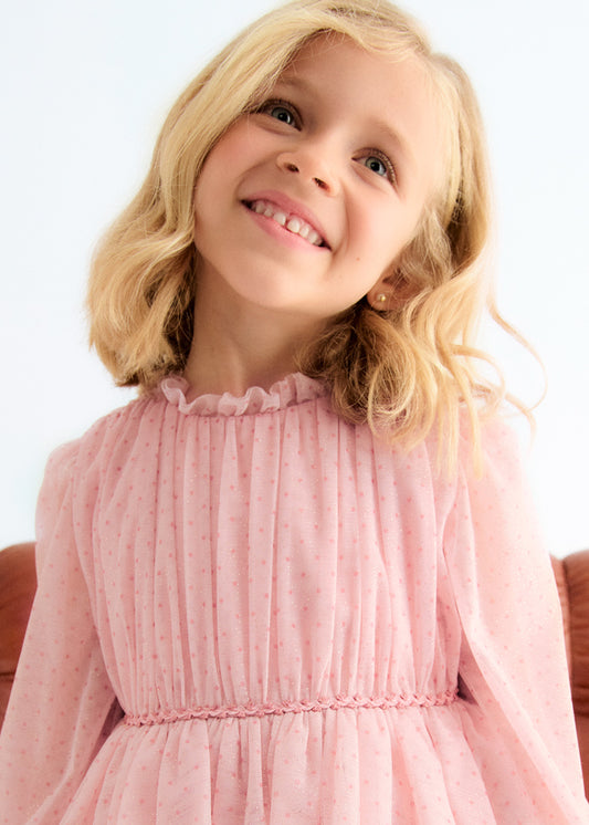 Petal Shimmer tulle dress