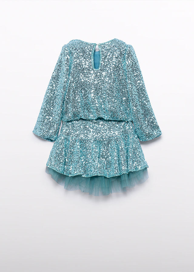 Aqua Sequin skirt set
