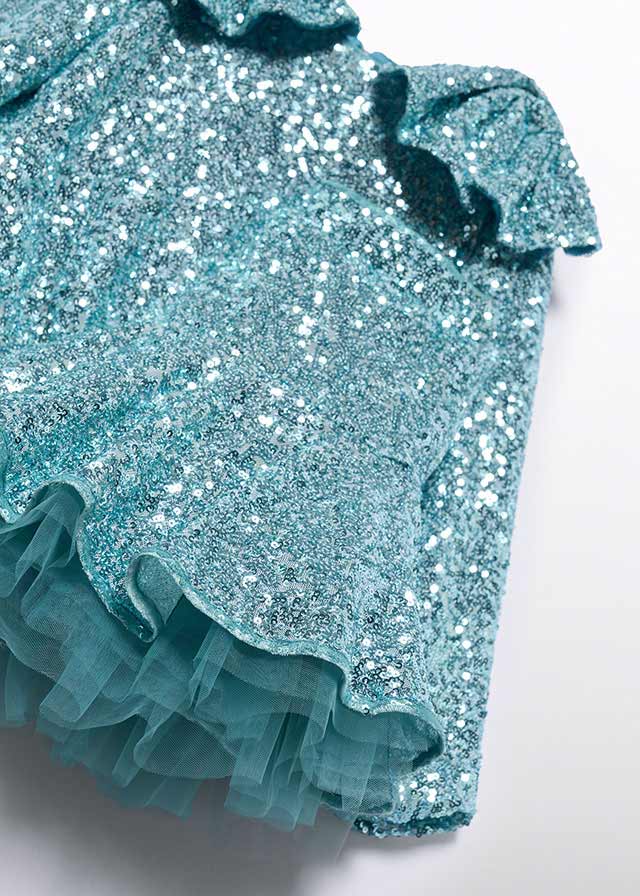 Aqua Sequin skirt set