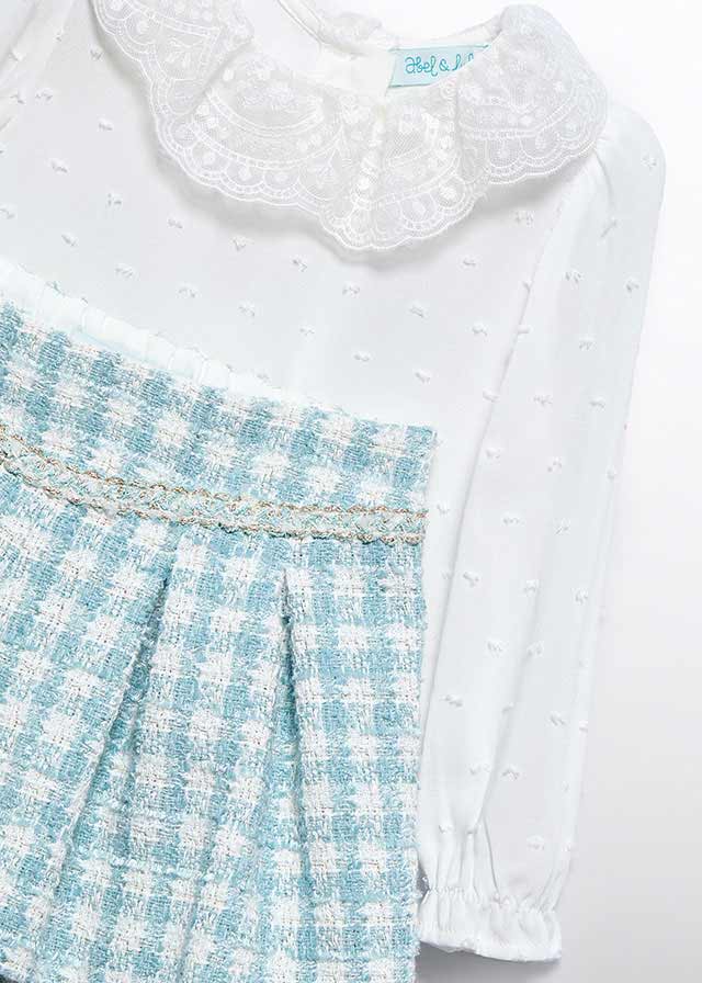 Aqua Lurex plaid bermuda