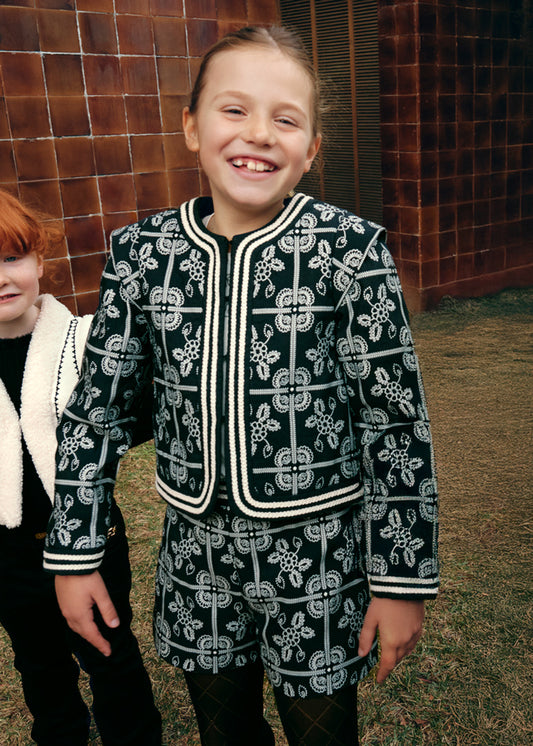 Black Jacquard shorts