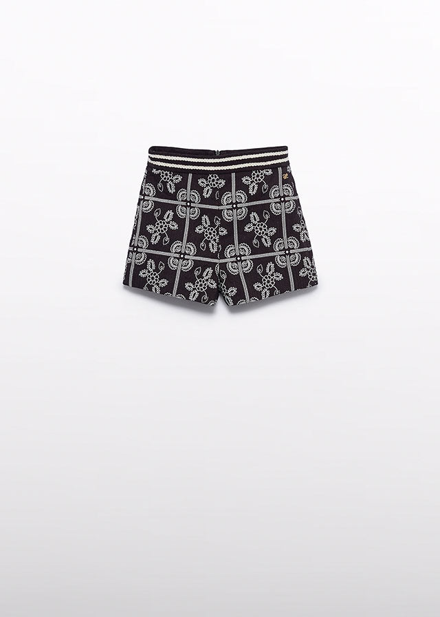 Black Jacquard shorts