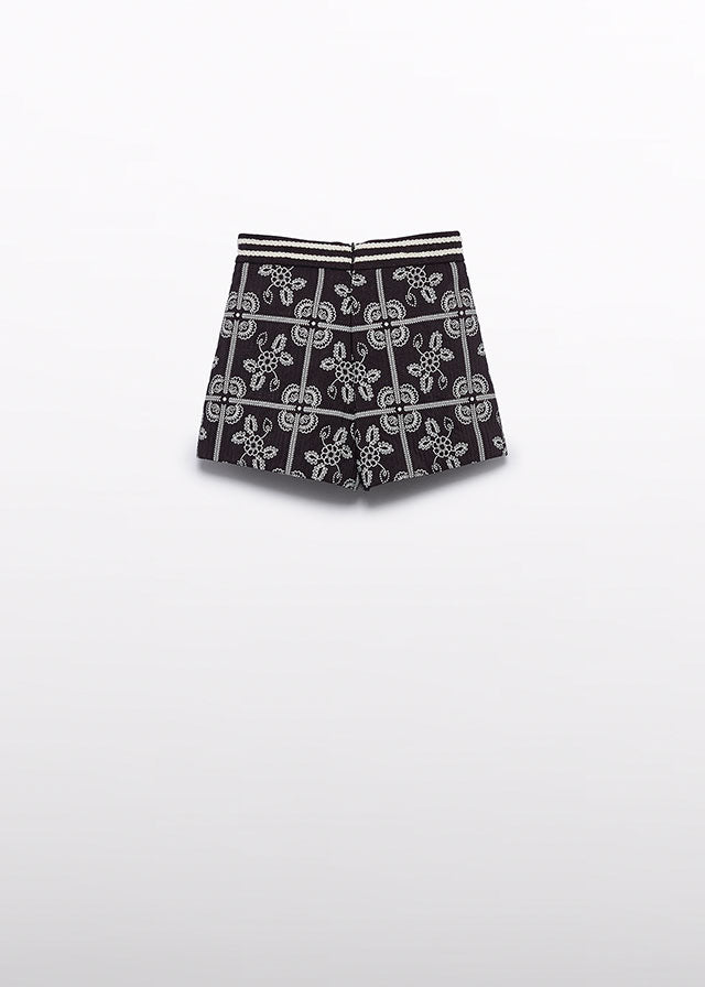Black Jacquard shorts