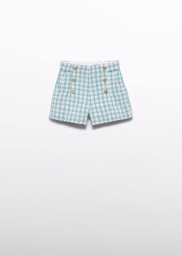 Aqua plaid shorts