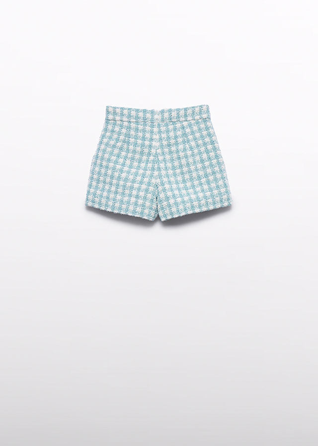 Aqua plaid shorts