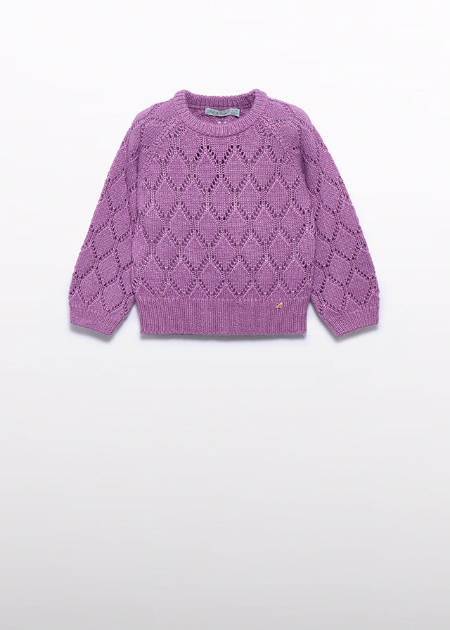 Lilac Openwork glitter jersey