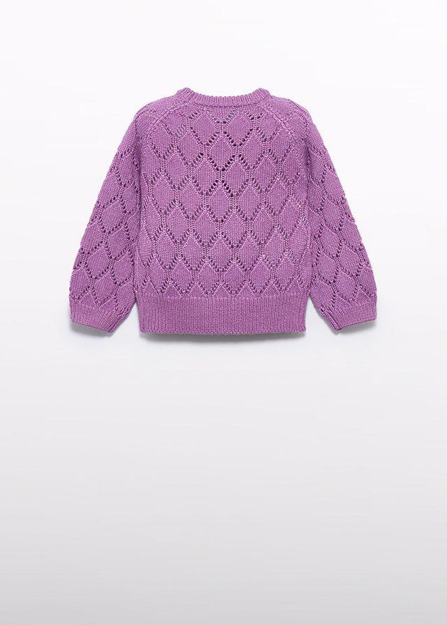 Lilac Openwork glitter jersey