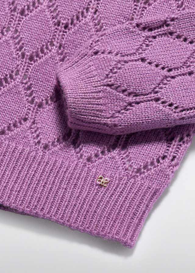 Lilac Openwork glitter jersey