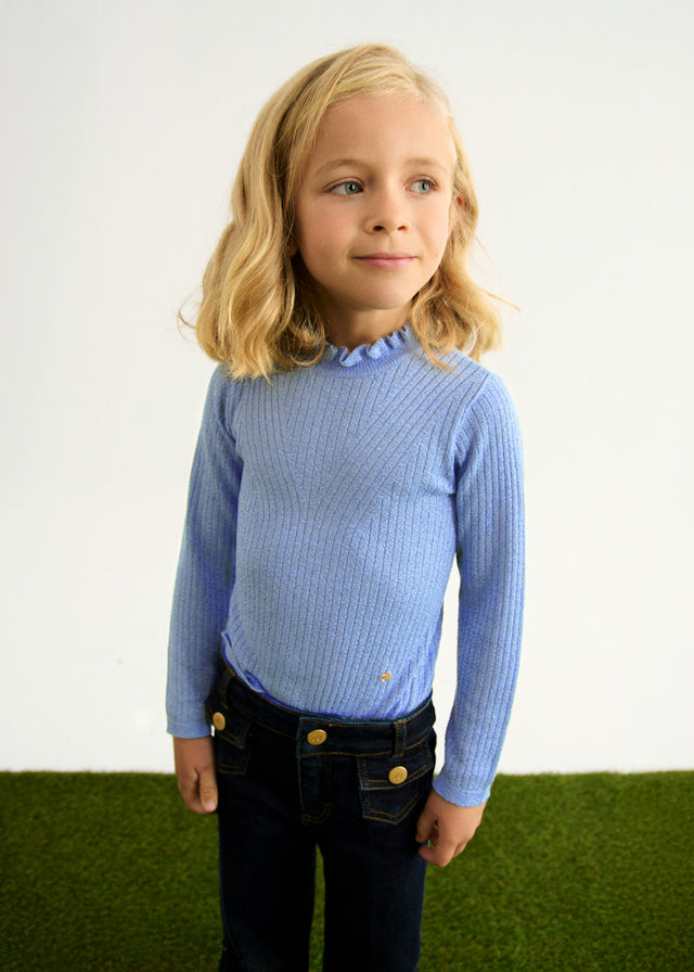 Sky blue knitting turtleneck