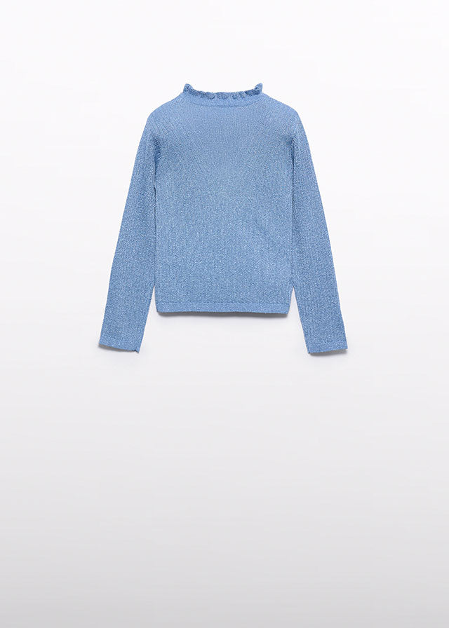 Sky blue knitting turtleneck