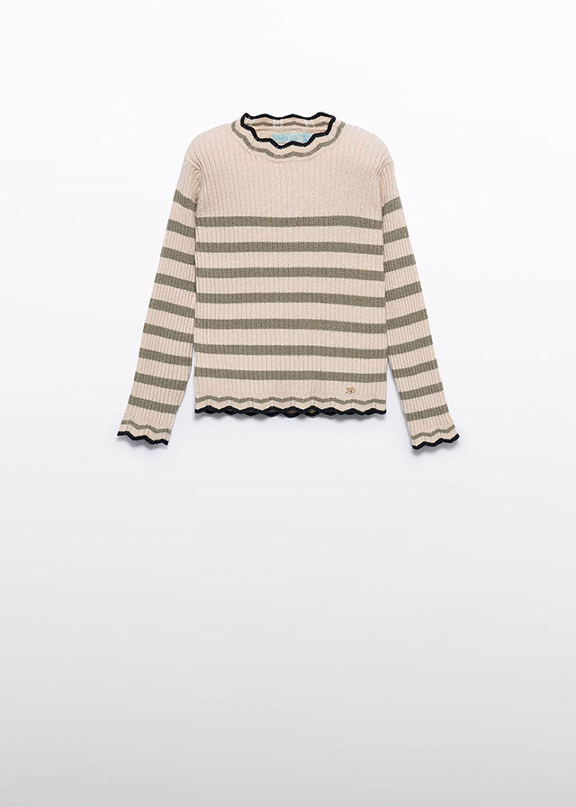 Beige maza Knit rib turtleneck