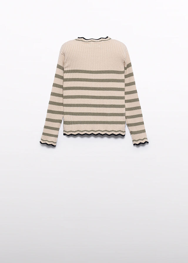 Beige maza Knit rib turtleneck
