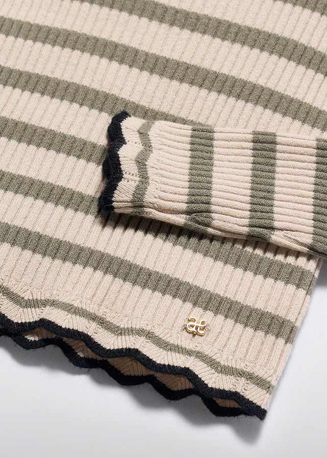 Beige maza Knit rib turtleneck