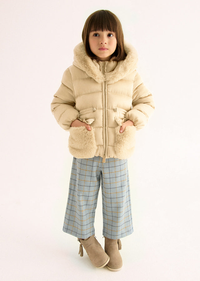 Almond satin coat