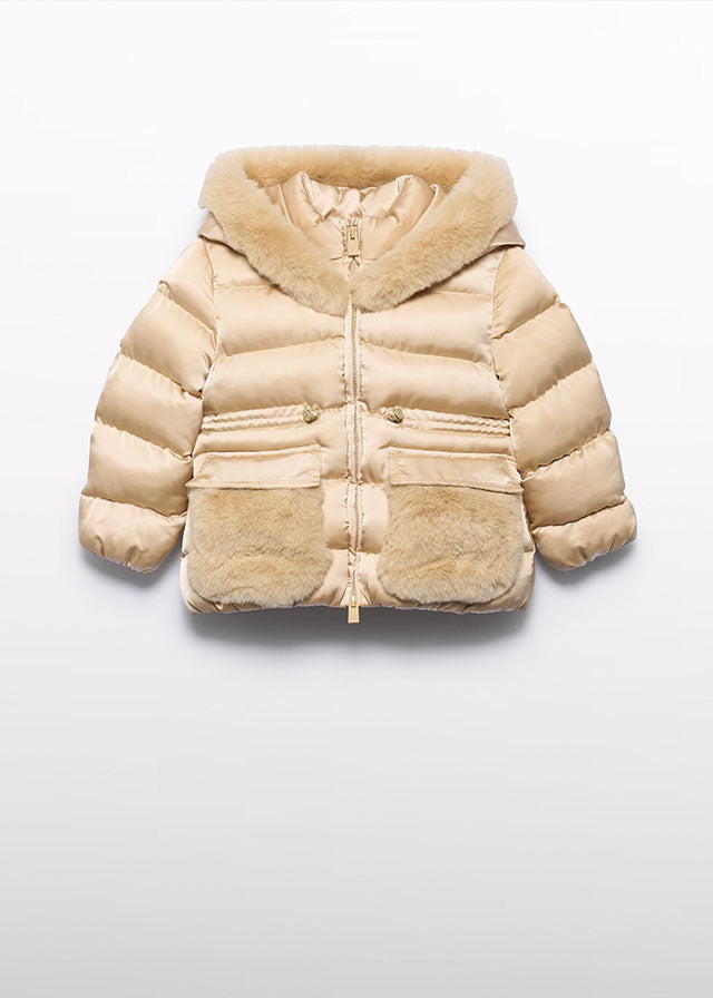 Almond satin coat