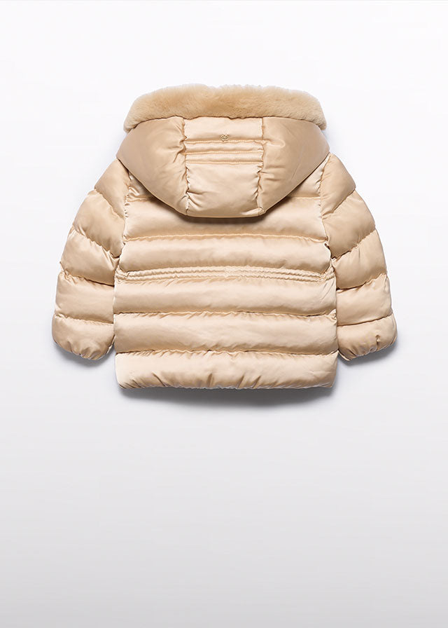 Almond satin coat
