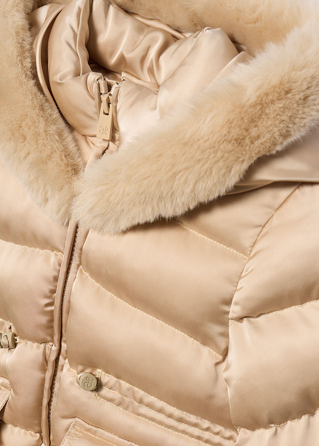 Almond satin coat