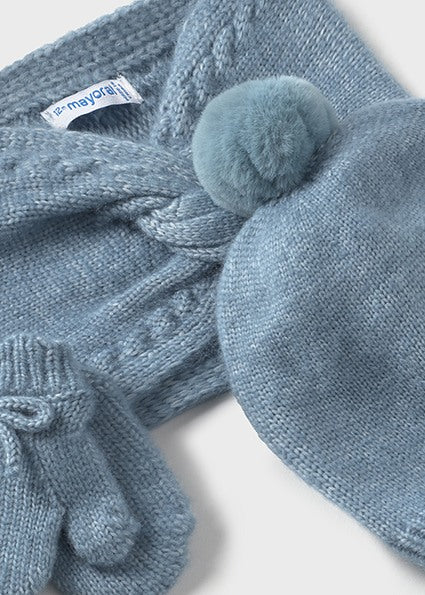 Blue Hat-scarf set