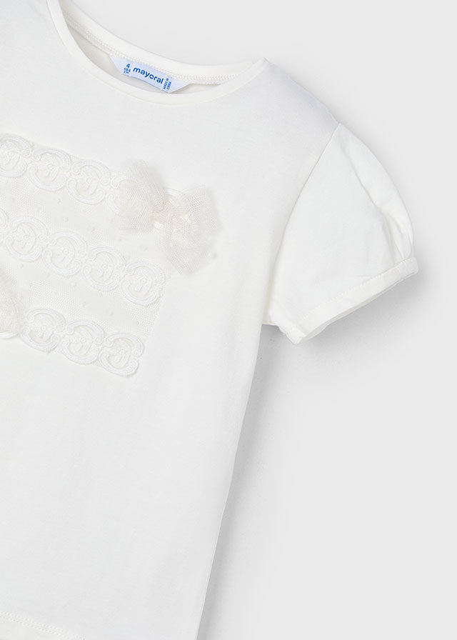 T-shirt beige tulle mayoral