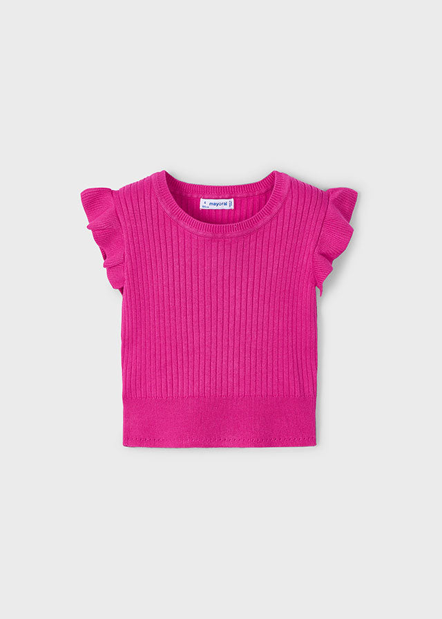 Magenta ribbed top