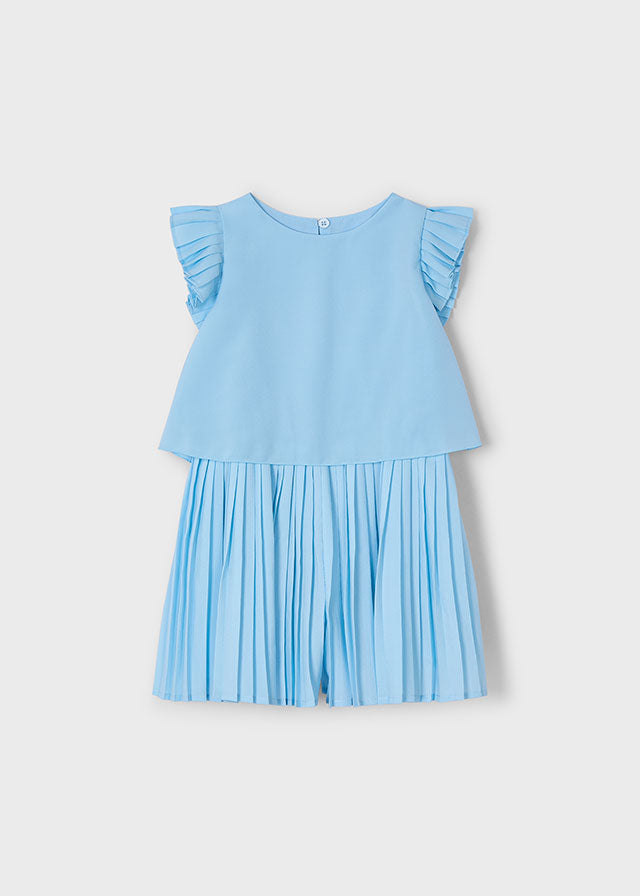 Sky pleated romper