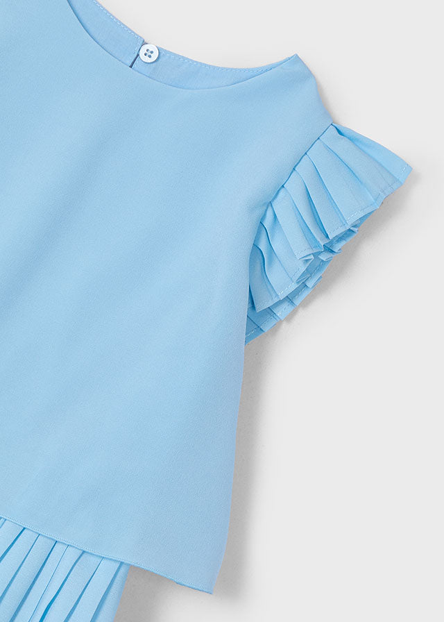 Sky pleated romper
