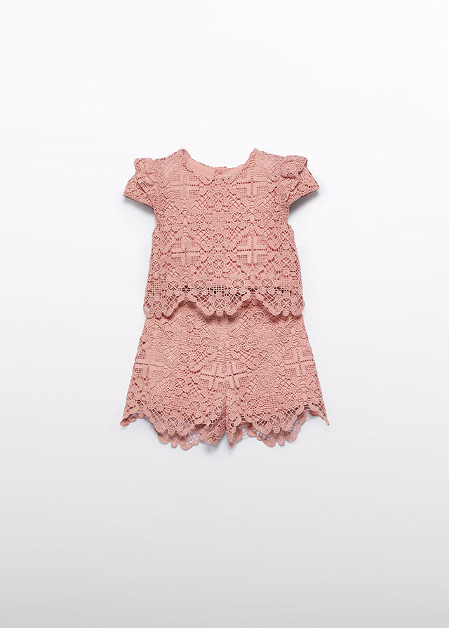 Crochet short set Salmon