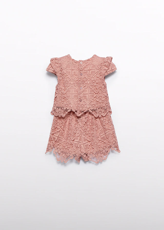 Crochet short set Salmon