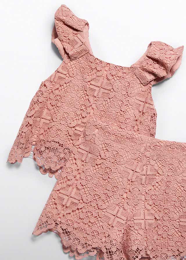 Crochet short set salmon
