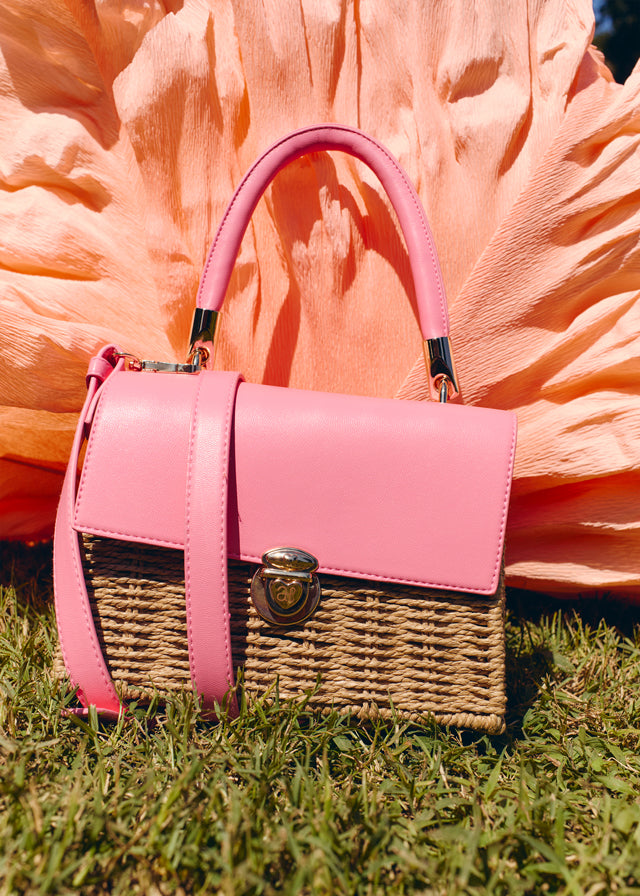 Fuschia Combined basket handbag