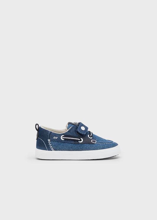 Denim Velcro boat shoes
