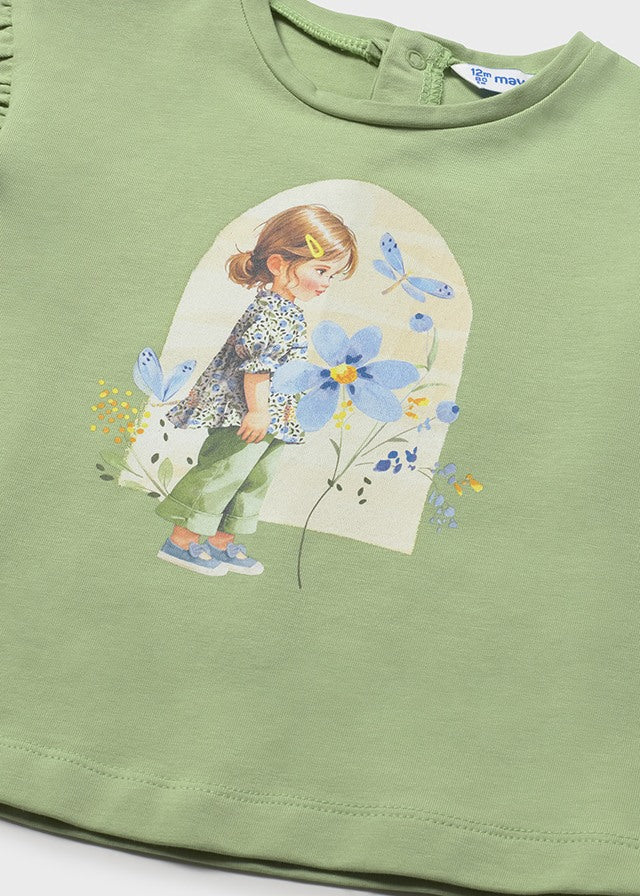 1080- Green S/s printed t-shirt