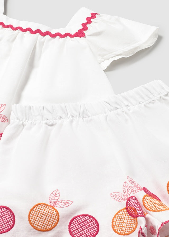 1214- White embroidered set